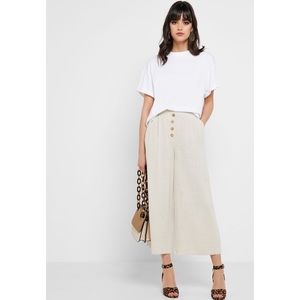 TOPSHOP Wide Leg Linen Pants High Waisted